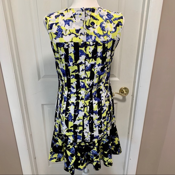 Peter Pilotto Striped Floral Sheath Dress W/Ruffle - Picture 4 of 11
